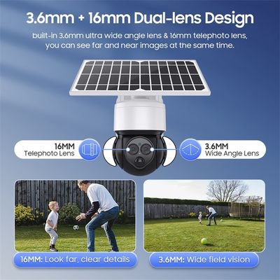 6MP 4G Solar Camera 12X Zoom Dual Lens PTZ Camera Auto Tracking Camera ...